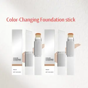 Flawless Filter,AMZ This Two-In-One Color-Changing Foundation Stick, Full Coverage Base Makeup, Dual-Ended with Detachable Brush for a Flawless Look (Natural) Concealer Cosmetic Smooth