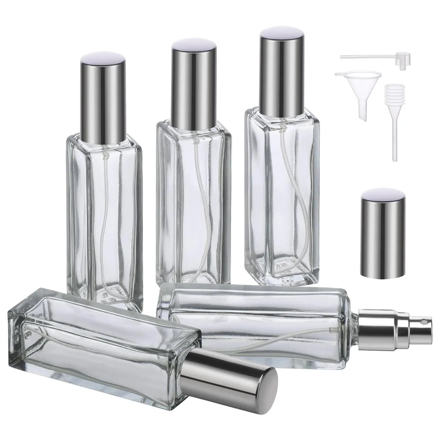 5 Set 20ml Glass Travel Perfume Refill Bottle – Mini Portable Cologne Atomizer Fine Mist Sprayer, Leakproof Travel Size Dispenser for Men Women Toiletries