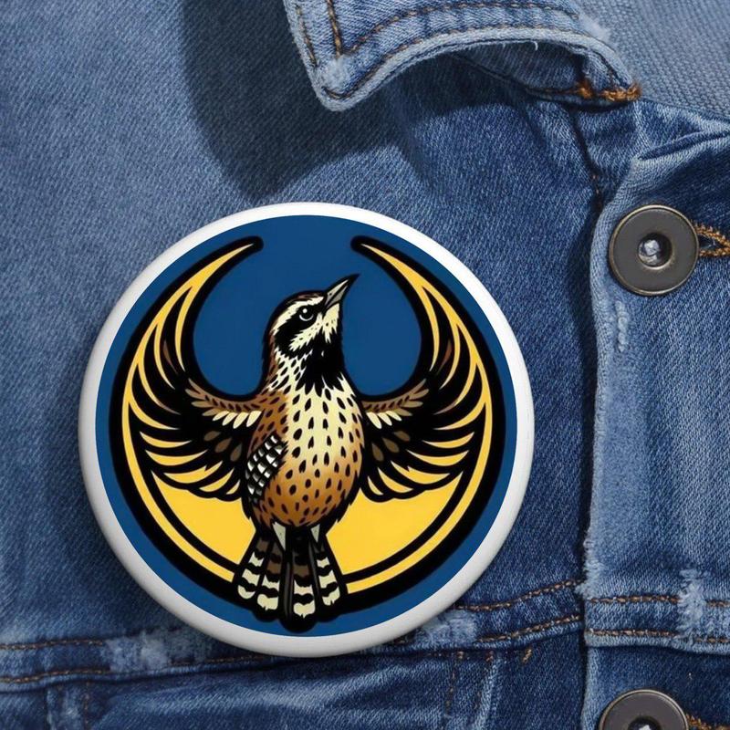 Kansas Logo Button Pin – Colorful Star Graphic Badge for Jackets & Bags