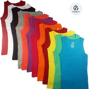 12 Pieces Pack Women's Ribbed 100% Cotton Comfort Tank Tops - Assorted Color Womenswear Tube Underwear Lady Fall Deals For You Basic Minimalist Sleeveless