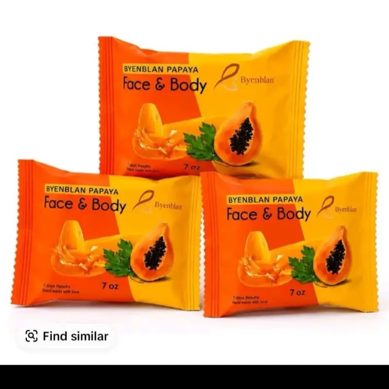 3 Pieces Byenblan Papaya Face &Body Soap- Natural Papaya extract For Gentle Cleansing- Versatile For All Skin Types - Perfect For Daily Skincare