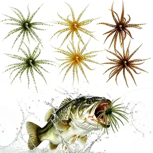 Tentacle Creature Lure(2/4Pcs), Japanese Finesse Worm for Bass Fishing - for Drop Shot, Wacky Rig/Neko Rig and Finesse, Slow Sinking