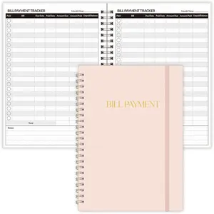 Bill Tracker Notebook Monthly Bill Payment Checklist 6" x 8.5" Bill Organizer with Back Pocket for Personal Financial Budgeting 128 Pages