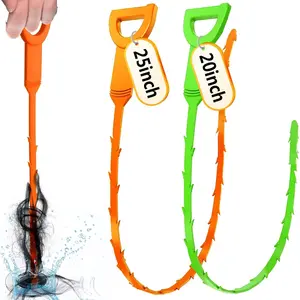 Drain Snake, Drain Clog Remover,Hair snake Tool Opener, sink snake for Sewer Kitchen Sink Bathroom Tub Toilet Clogged Drains  Cleaning Tool(1pc 25 Inch +1pc 20inch)