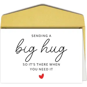 Funny Sympathy Card for Him Her, Sweet Thinking of You Card for Family Friend, Humor Get Well Cards, Sending A Big Hug