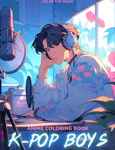 Anime Coloring Book: K-Pop Boys: A Stress-Relief Korean Idol-Inspired Japanese Comic and Manga Kpop Coloring Book for Kids, Teens, and Adults