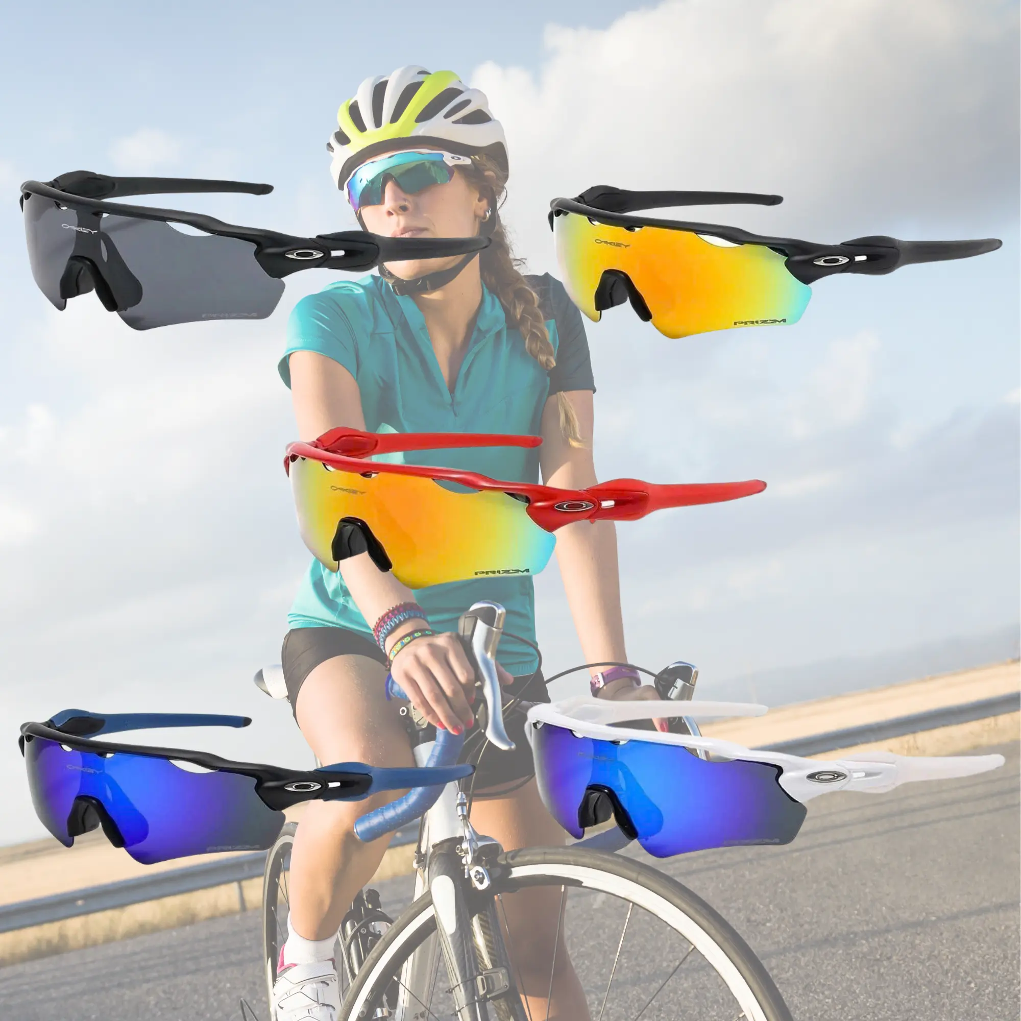 Oakley Sport Shield Sunglasses UV400 Lightweight Cycling Running Baseball Eyewear