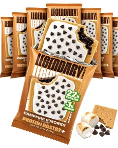 High Protein Pastry Snack with 22g Protein and Zero Added Sugar, Low Carb Campfire S'mores Keto Friendly Snack, 8 Pack