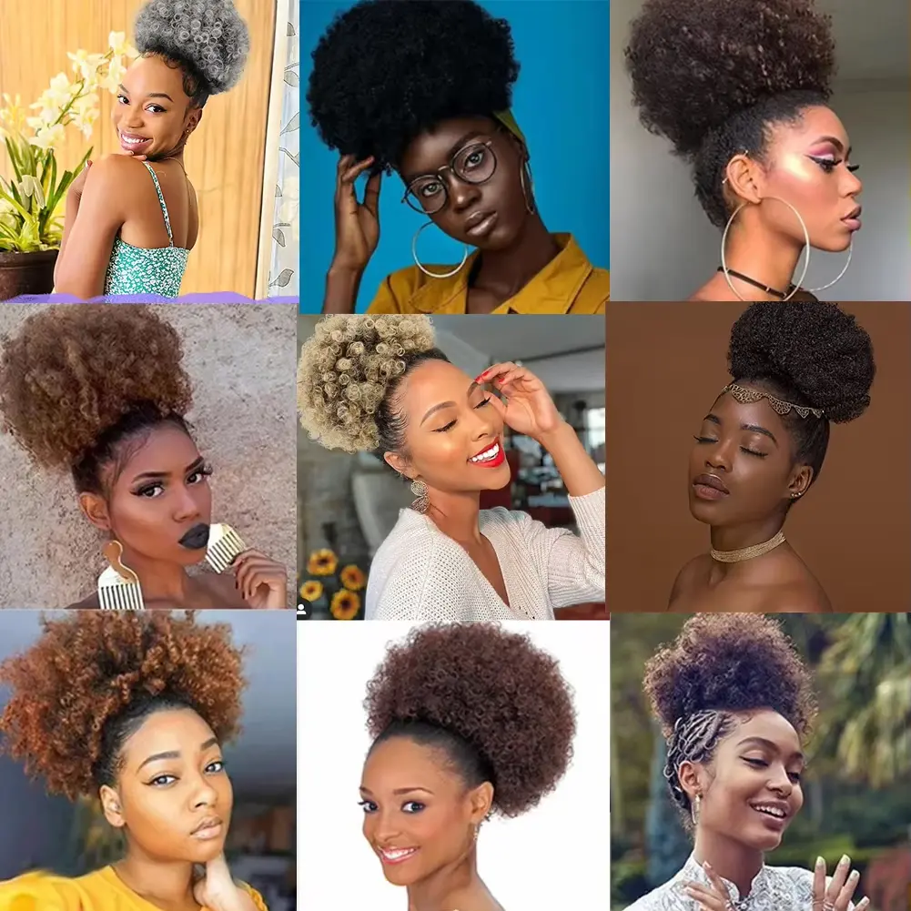 Afro Puff Drawstring Ponytail Extension for Black Women  display picture 3