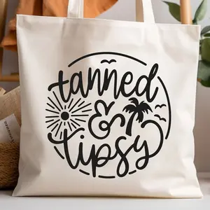 Tanned and Tipsy Tote Bag: Beach Vacation Totes #819