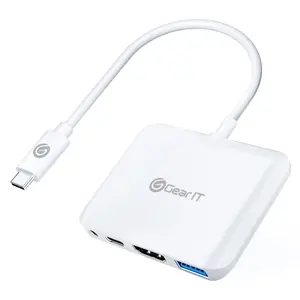 USBC to HDMI USB-A 3.5mm 100W PD Passthrough, 4K@120Hz DP Alt Mode Audio/Mic Port, Type C Thunderbolt 3/4 Compatible