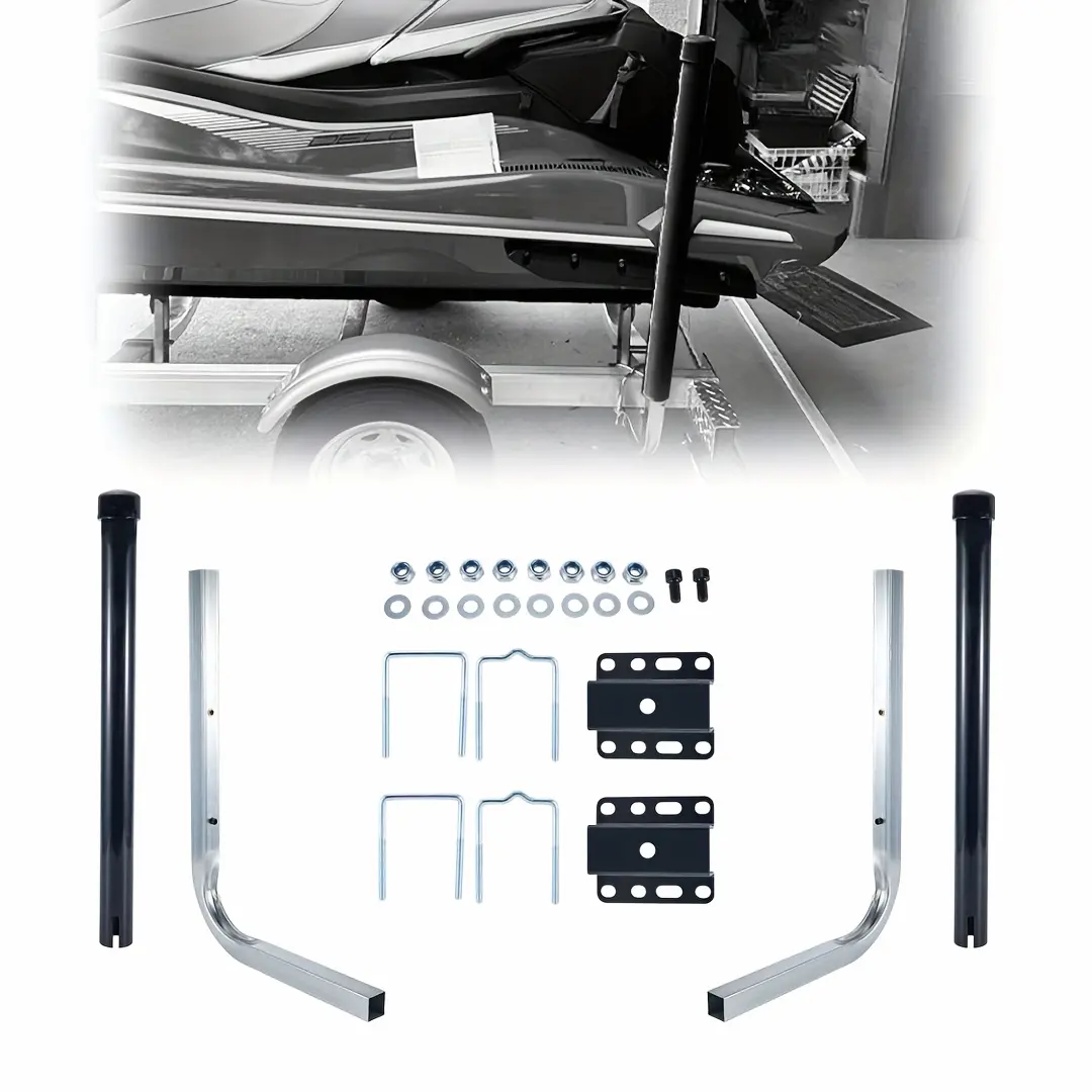 1 Pair Of Boat Trailer Guide, Trailer Guide Ons Galvanized Steel with PVC Pipes for Ski Boat, Fishing Boat, Sailboat Trailer