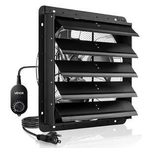 VEVOR 20 inch Shutter Exhaust Fan, Wall Mounted Attic Vent Fan with Variable Speed Controller, 3000 CFM, AC Motor, Heavy-duty Steel, Low Noise for Shed, Garage, Greenhouse Ventilation Cooling, Black