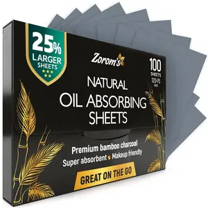 Natural Oil Blotting Sheets for Face with Bamboo Charcoal - 25% Larger - 1pk/100 Makeup Friendly Oil Absorbing Sheets for Face - Easy Dispensing Blotting Papers - Perfect for Keeping in Purse