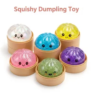 Real Dumpling Squishy Slow Rising Bao Bun Squeeze Toy Stress Relief Sensory Fidget for ADHD Kids Adults