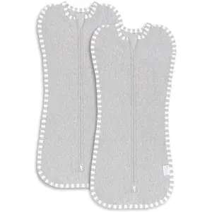 Comfy Cubs Swaddle Blanket Baby Girl Boy Easy Zipper Wrap 2 Pack Newborn Infant Sleep Sack (Large 3-6 Months)