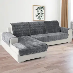 Couch Cover, Sectional Couch Covers, Sofa Covers for 3 Cushion Couch, Couch Cover for Dogs Pets Kids Recliner Loveseat L, Anti-Slip Sofa Covers 36 x 47 Inch - Dark Grey(Only 1 piece)