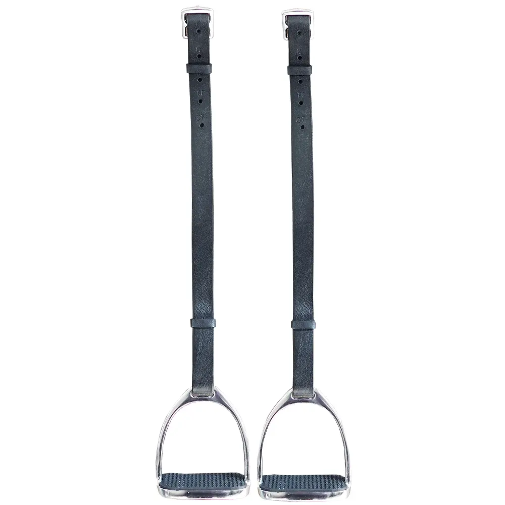 Hilason All English Saddle Leather Stirrup Black With Pair