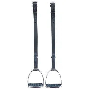 Hilason All English Saddle Leather Stirrup Black With Pair