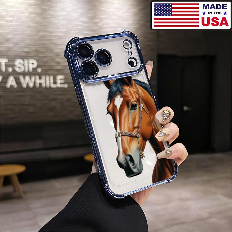 Bay Horse Western Aesthetic Design Pattern Casing For iPhone 17 16 15 14 13 12 Samsung 22 23 24 25 Plus Pro Max Ultra Soft Silicon TPU Shockproof Protector Vintage Unique Fashion Mobile Phone Case