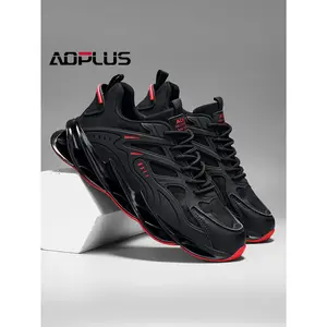 Men's Fashion Sports Shoes, Black Training Sneakers, Casual Comfortable Breathable Low-Top Shoes for Outdoor Activities, Trendy Versatile Walking Shoes