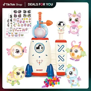 DIY Space Rocket Balloon Craft Kit for Kids, 60 Balloons & 134 PCS Accessories, Build 3D Space Models with Magic Stickers, Creative STEM Art Toy for Summer Vacation, Birthday Party Gift for Boys Girls Ages 4-8