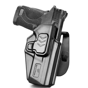 OWB Holster for Smith & Wesson M&P 380 SHIELD EZ，M&P 9 SHIELD EZ，S&W EQUALIZER, Red Dot Compatible, Index Finger Release, 360 Adjustable Paddle,Right Hand