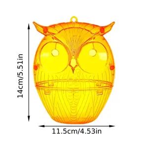 2-Pack Solar Wasp Traps — Owl-Shaped Outdoor Hanging Bee Catchers | Non-Toxic & Reusable | Targets Wasps, Hornets, and Yellowjackets | Set of 2 — Orange | Ideal for Gardens & Patios