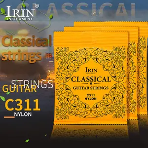 1 Set IRIN C311 Full 6 Strings Set Classical Guitar Strings Clear Nylon and Silvery Plated Copper with Antirust Coat Hard Tension