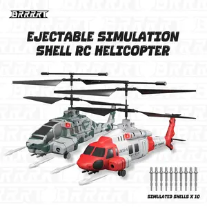 BRRRRT RC Helicopter Toy for Kids, 2.4G Remote Control Helicopter with Firing Projectiles, 6-Axis Gyroscope, One-Key Takeoff Landing, LED Lights, Hovering Function for Boys Girls Age 4+