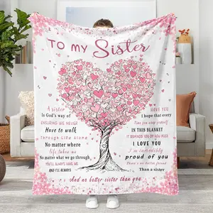 Sister Gifts Blanket, Sisters Birthday Gifts for Sister, to My Sister Blanket 50"x 60", Big Sister Gift for Sister Wedding Graduation, Sister Blankets from Sister Adult Best Sister Ever Gifts,Thanksgiving Christmas New Year Gift, Printed on One Side with