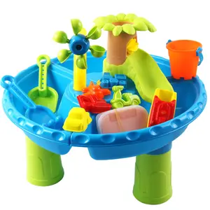 Children's beach table toys sand table playing sand pool playing water large round table sand digging and water play tool set DIY nature at home