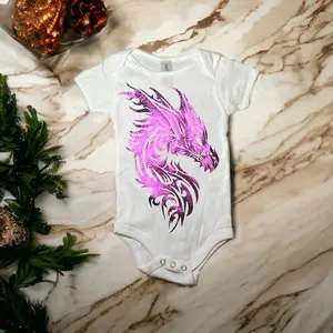 Metallic purple baby dragon onesie,3-6 months Cotton Polyester Cotton Polyester