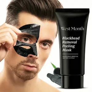 Xiyue Blackhead Bamboo Charcoal Mask Cream, a deep-cleansing peel-off mask suitable for the nose and entire face, gently exfoliates, leaving skin smooth. 60ml - Buy one get one free.