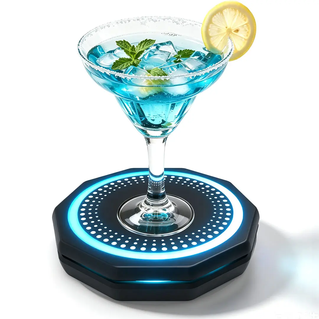 GFFKIT Smart Coaster Cordless Cocktail Machine, Automated Cocktail Maker for Home Bars with Interactive Lighting & Unlimited Recipes,Portable for Indoor ,Outdoor,Backyards, Camping,Gifts for Birthday Anniversary