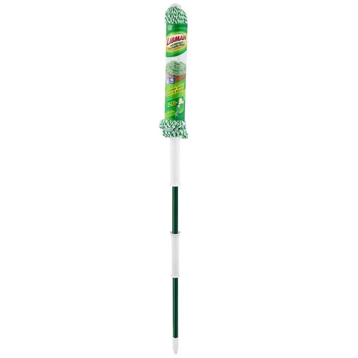 212 MAIN 16 in. Tornado Twist Microfiber Spin Mop, Green & White - Pack of 4, Includes Spin Mop Heads (Libman 1025599), Spin Mop Head