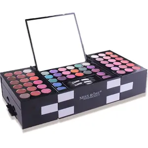 142 Color Eyeshadow Palette, 3 Shade Blush Set, 3 Tone Brow Powder Kit, Professional Makeup Artist Essential, Complete Cosmetics Box