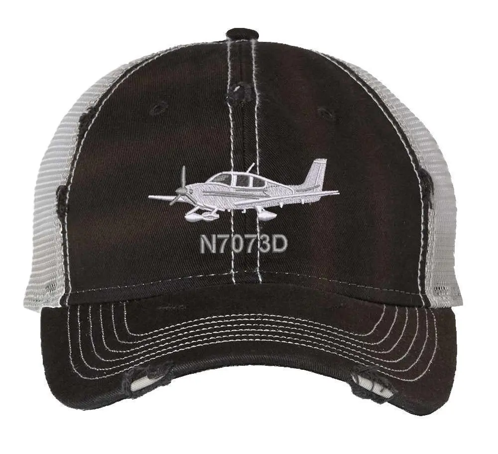 Custom SR22 Trucker Hat – Personalized Tail Number Embroidered Pilot Cap