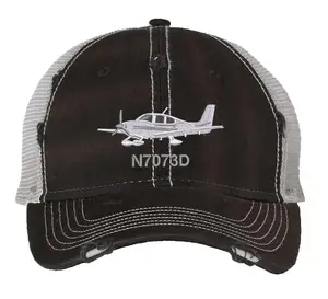Distressed SR22 Airplane Trucker Hat, Custom N Number SR21, SR22T Custom Tail Number, Pilots Gift