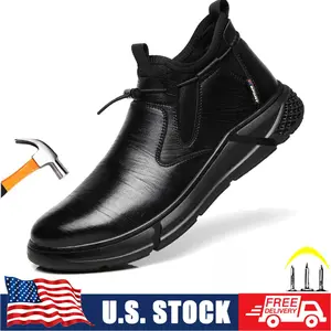 Mens Waterproof Work Boots Steel Toe Safety Shoes Indestructible Non Slip shoes