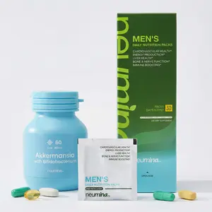 Neumina Men's Wellness Bundle: Daily Nutrition Packs + Akkermansia Supplement for Gut Harmony, Liver Health, Bone & Nerve Function (Made in USA)