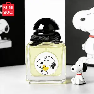 MINISO x Snoopy Gourmand Perfume | Vanilla, Caramel & Sandalwood | Dark Coquette Aesthetic | Sweet & Woody Signature Scent Eau de Parfum | Warm Woody Gourmand Fragrance for Women | Coconut, Caramel, Sandalwood Notes | Black Ribbon Glass Bottle
