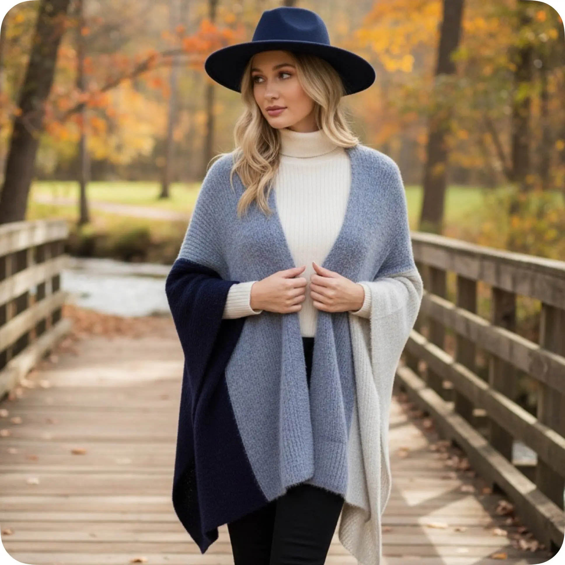 Casually Classy Fuzzy Navy Gray Cardigan Kimono Casually Classy Fuzzy Navy Gray Cardigan Kimono