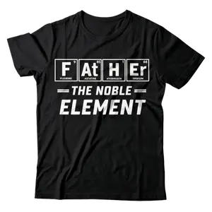 【PIXEL STUDIO】Father The Noble Element Periodic Table T-Shirt, Funny Science Dad Tee, 180g Cotton Breathable Unisex Father's Day Gift