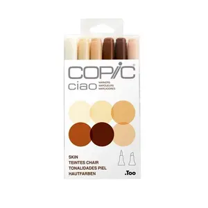 6-Colors, Skin Tones，Ciao Marker Set,