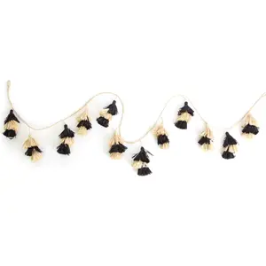 Black & Natural Tasseled Garland