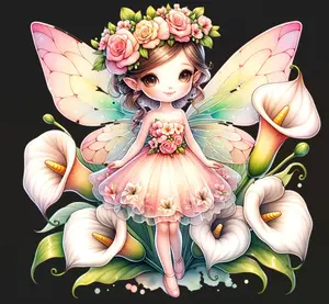 Kids Fairy Ready to Press Heat Transfer DTF Transfer Direct to Film for Cotton & Polyester with 300-320°F Press Settings and Firm Pressure Instructions