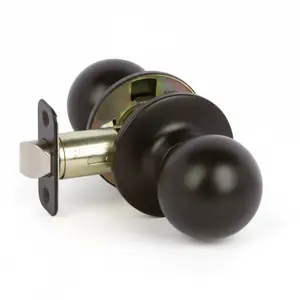 Ashland Passage Door Knob, Matte Black