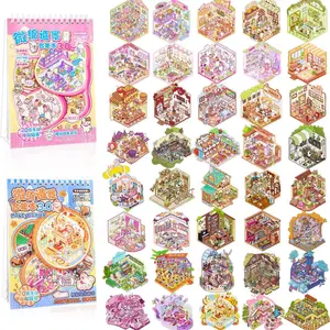 DIY 3D Sticker Scene Collection Book, 20 Sets Creative Craft Kit, Customizable Decorative Art Supplies for Kids & Adults, Crafting Kit, Art Stickers