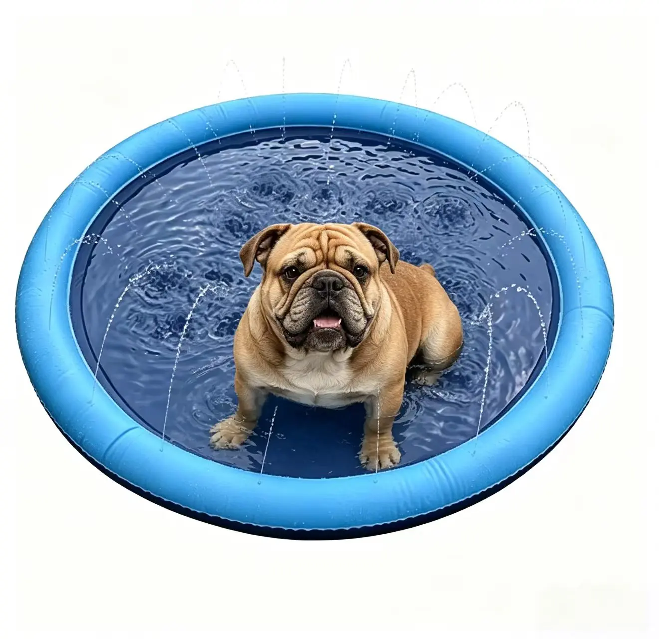 Foldable Dog Pool Hard Plastic Swimming Pool - Portable PVC Pet Bath Tub for Large Medium Small Dogs - Slip-Resistant Kiddie Splash Pool for Backyard Summer Fun